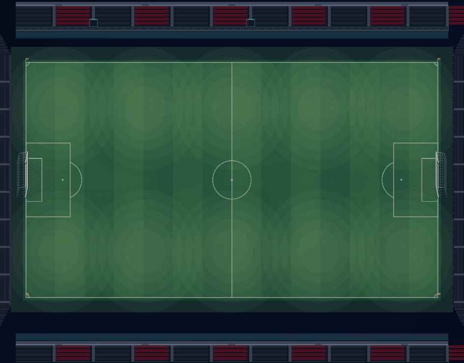 Arena do FutpixelTV à noite, iluminada pelos refletores