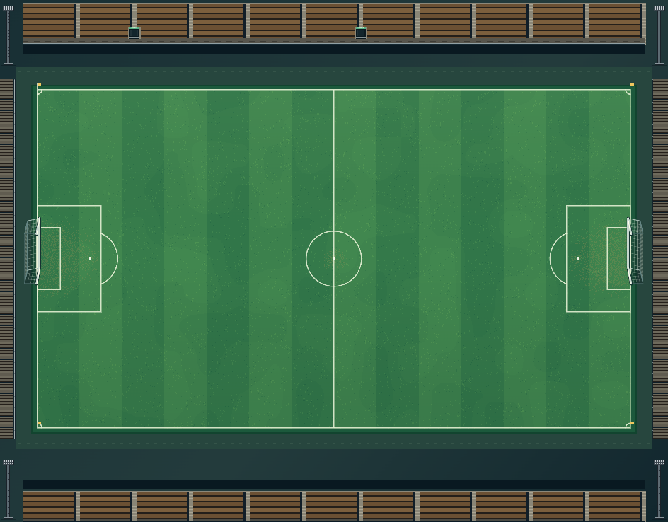 Estádio Clássico do FutpixelTV durante o dia, sem jogadores